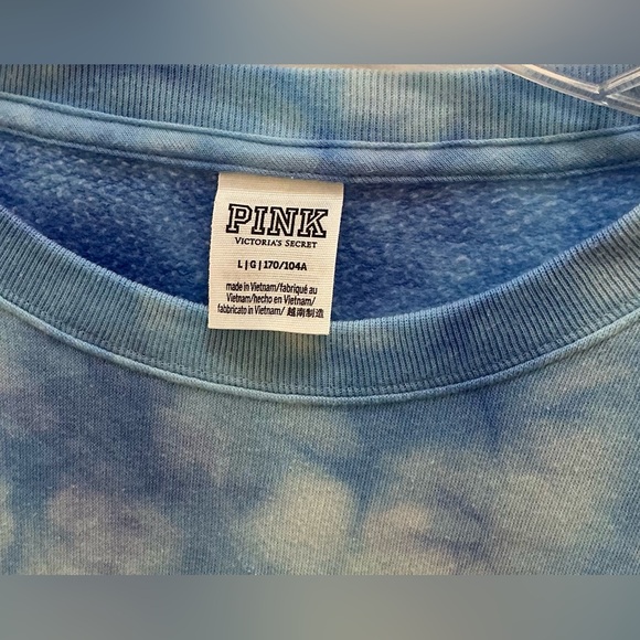 Pink VS Cozy Blue Tie-Dye Sweatshirt and Sweatpants - Picture 2 of 4